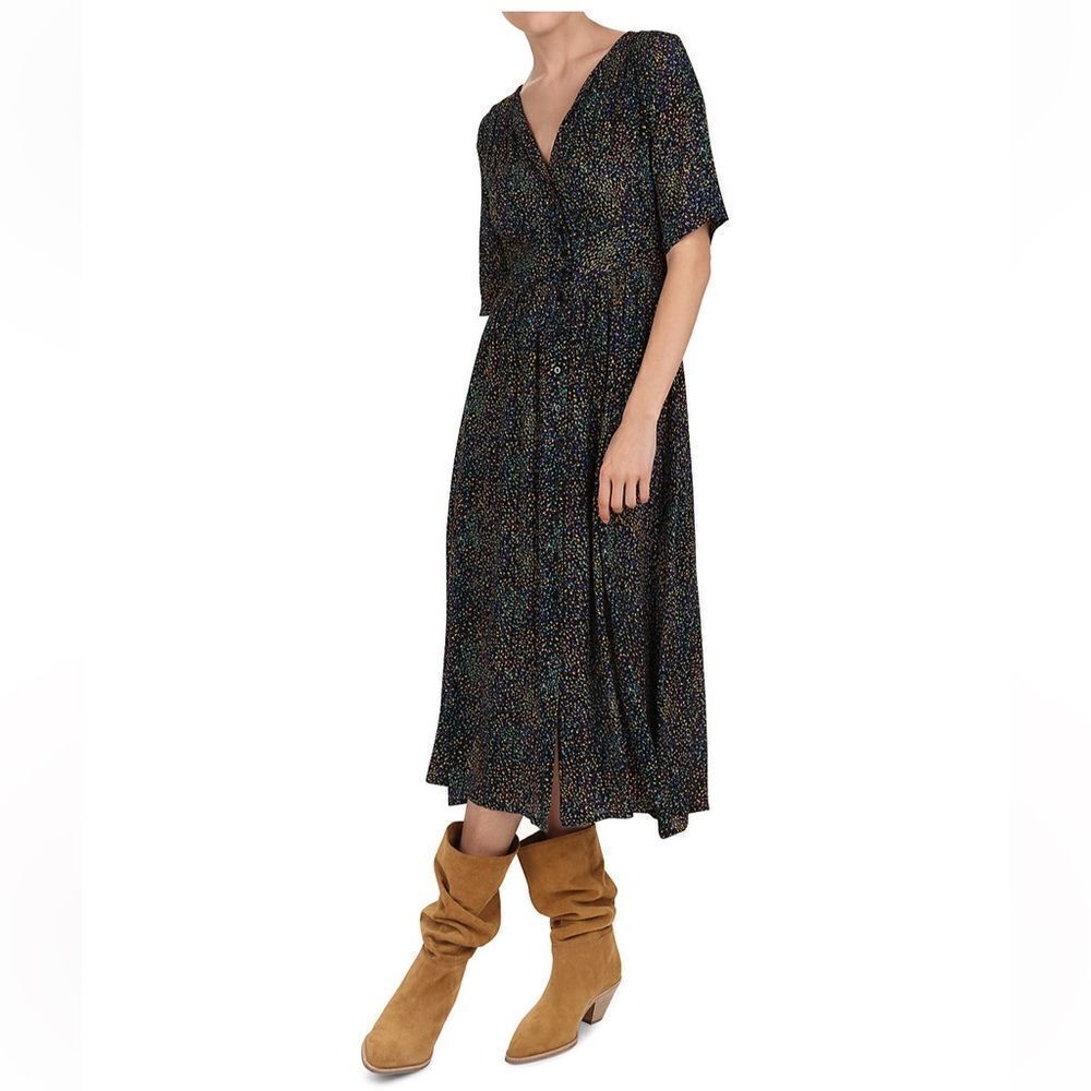 BA&SH Azala Printed Midi Dress size XS
